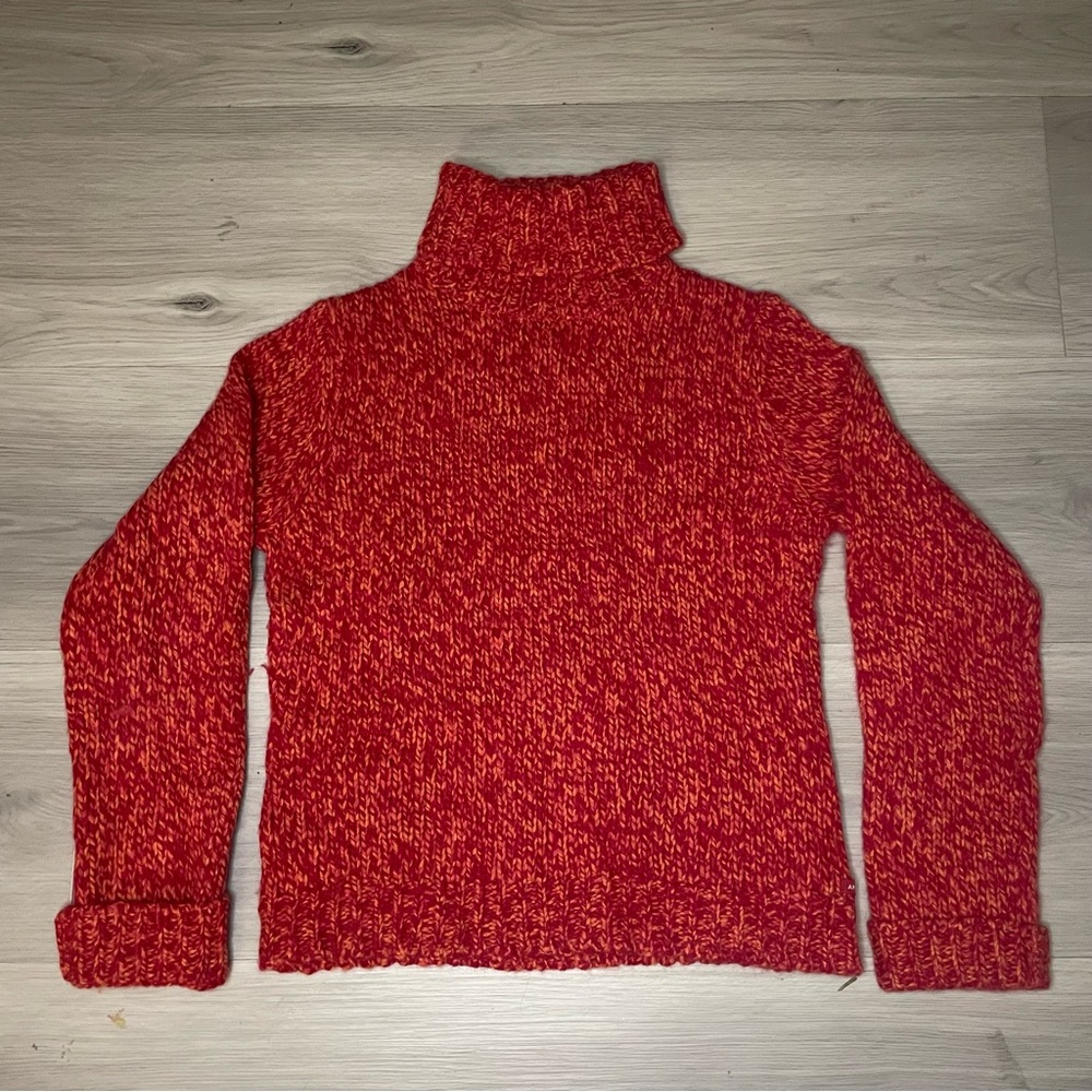 Vintage Y2K American Eagle Outfitters Knit Turtleneck Sweater Large Wool Angora